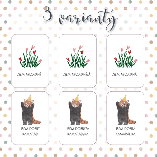 Afirmační kartičky pro děti v PDF