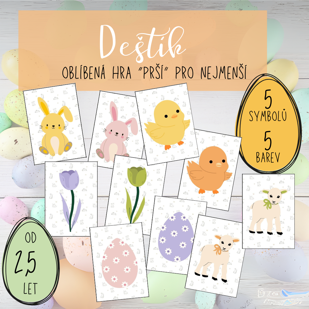 Velikonoční Deštík - hra "PRŠÍ" pro nejmenší v PDF