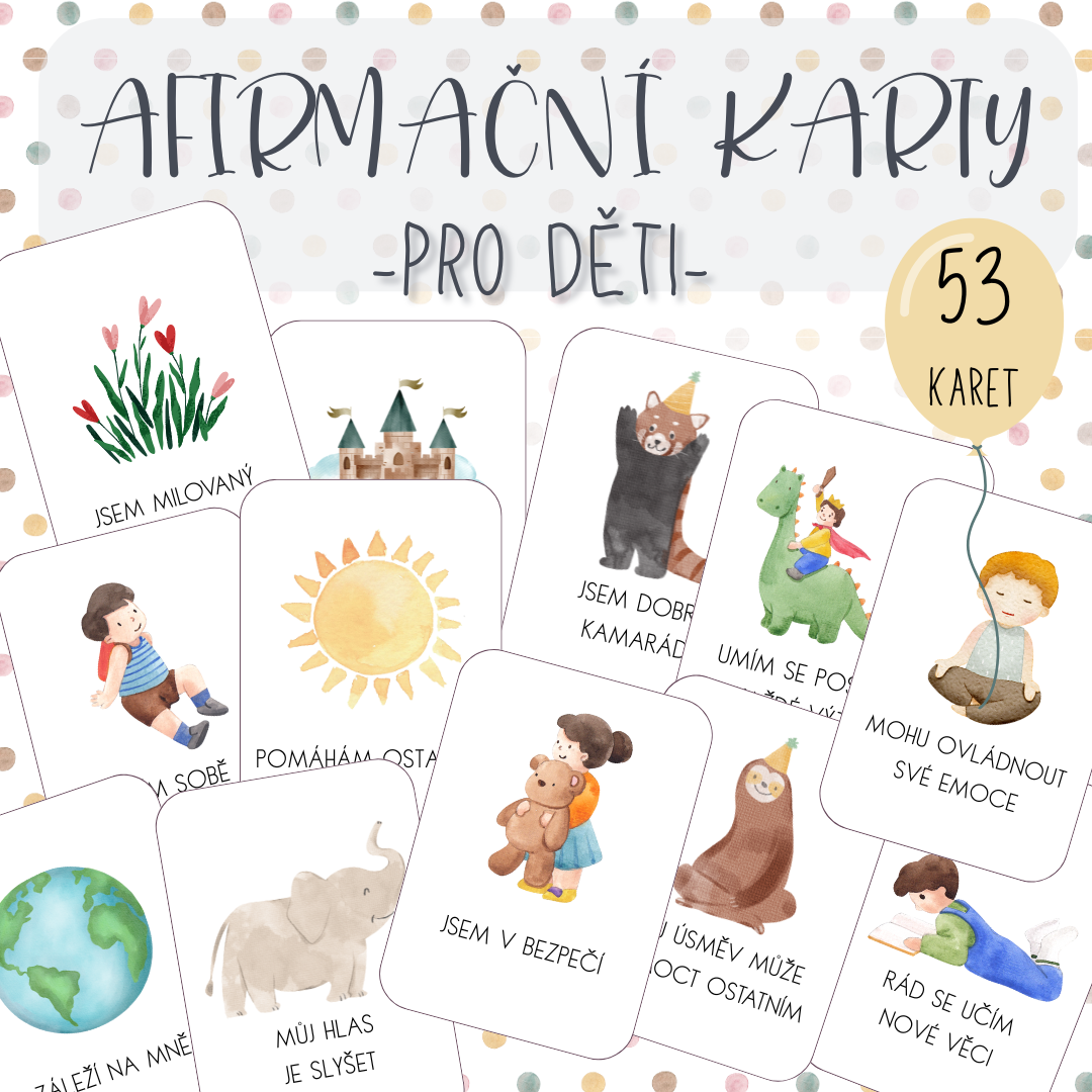 Afirmační kartičky pro děti v PDF