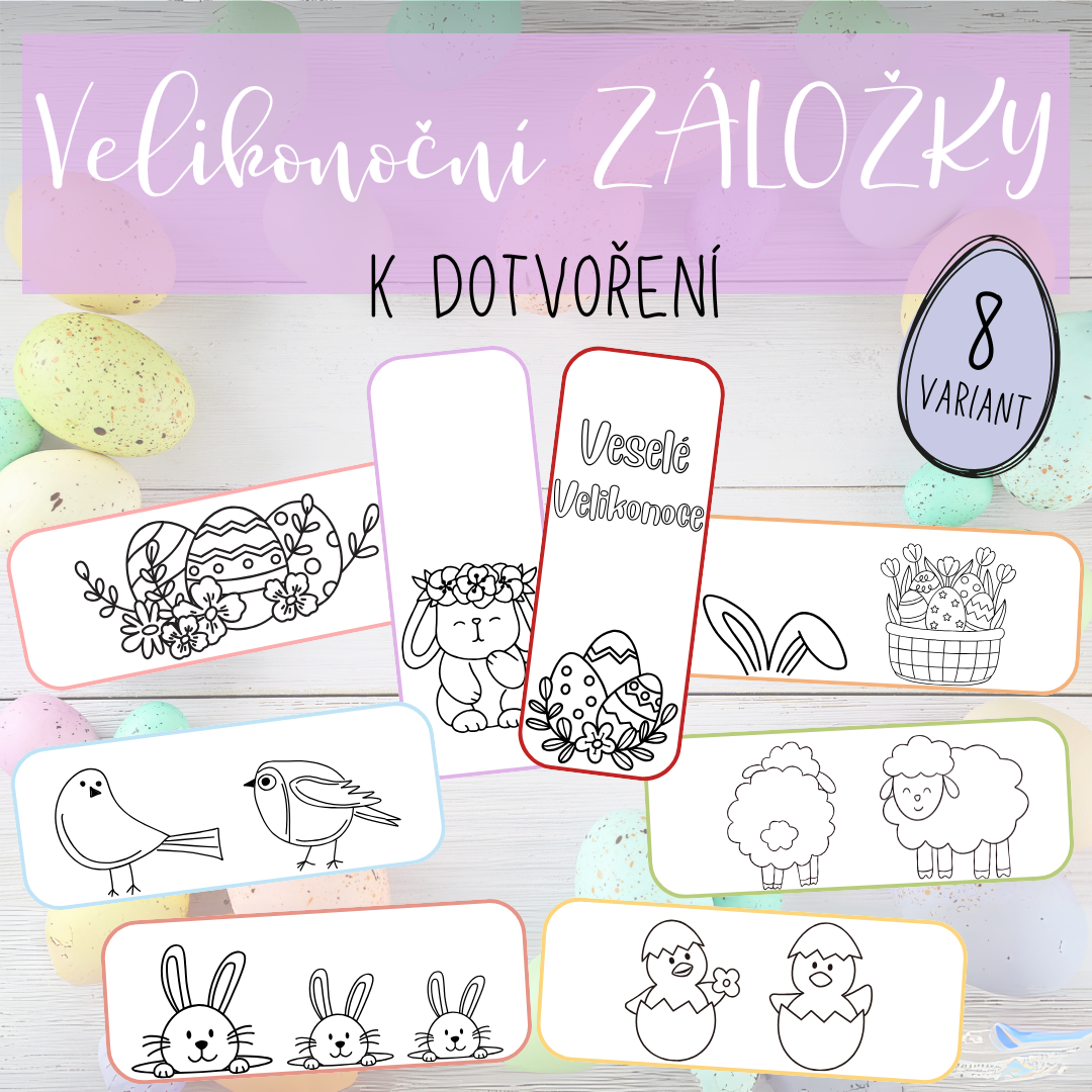 Velikonoční záložky k dotvoření