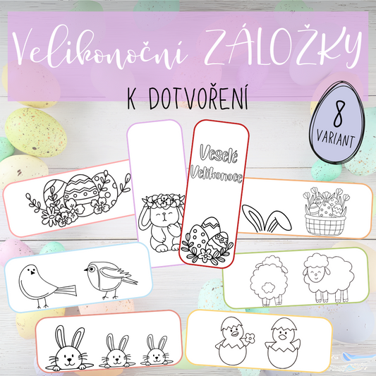 Velikonoční záložky k dotvoření